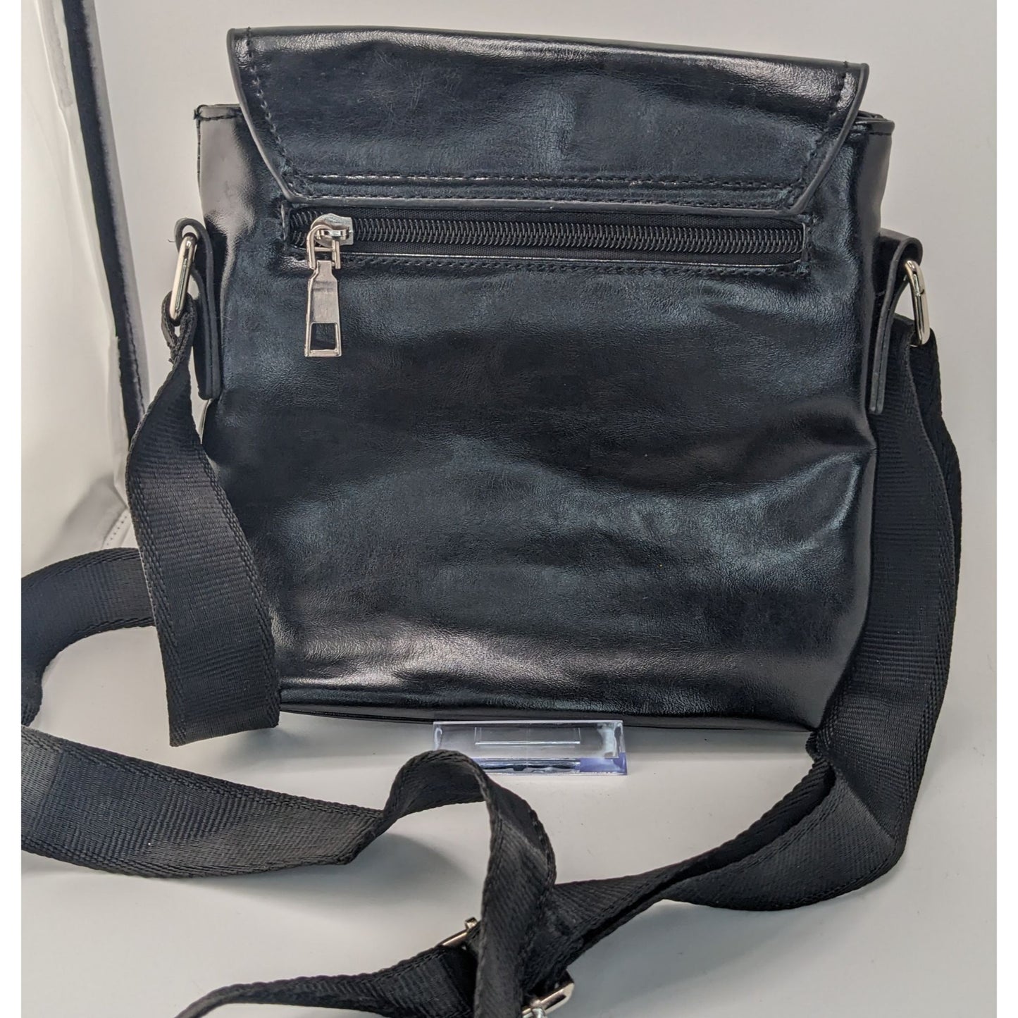 Depuis 1889 Paris France Souvenir Black Crossbody Bag With Studded Design Adjustable Strap & Magnetic Closure