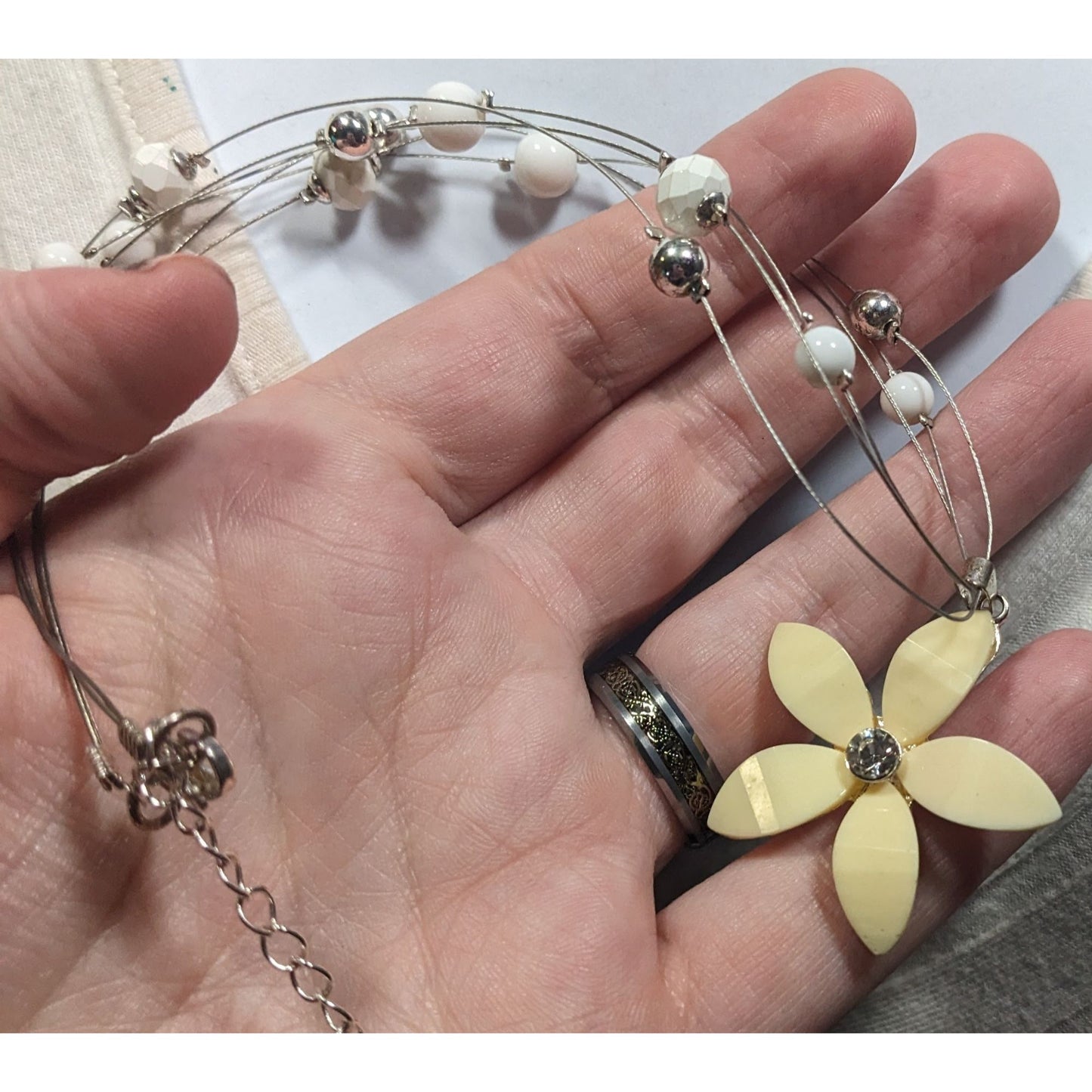 Fairycore Spring Themed Floral Floating Necklace