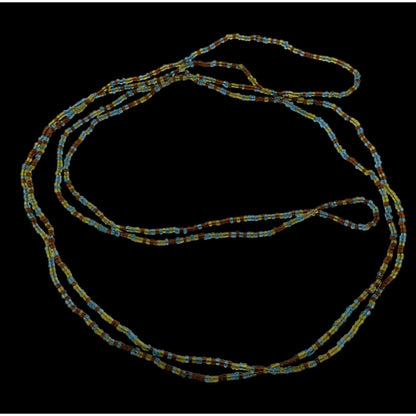 Earth Tone Glass Beaded Necklace 59 Inches Long