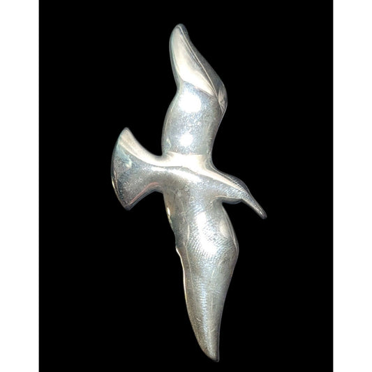 Vintage Seagull Shaped Silver Tone Brooch/Pendant