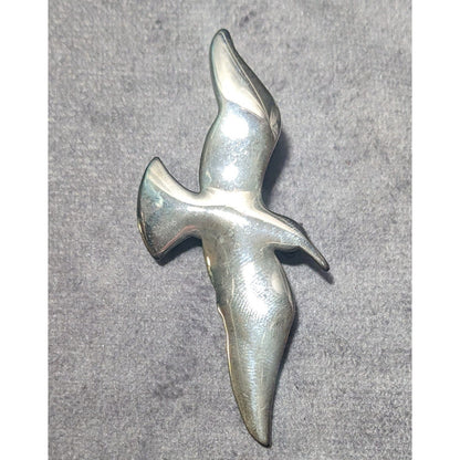 Vintage Seagull Shaped Silver Tone Brooch/Pendant