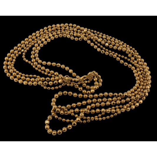 Vintage Glam Gold-Tone Ball Chain Necklace With Snap Lock Clasp