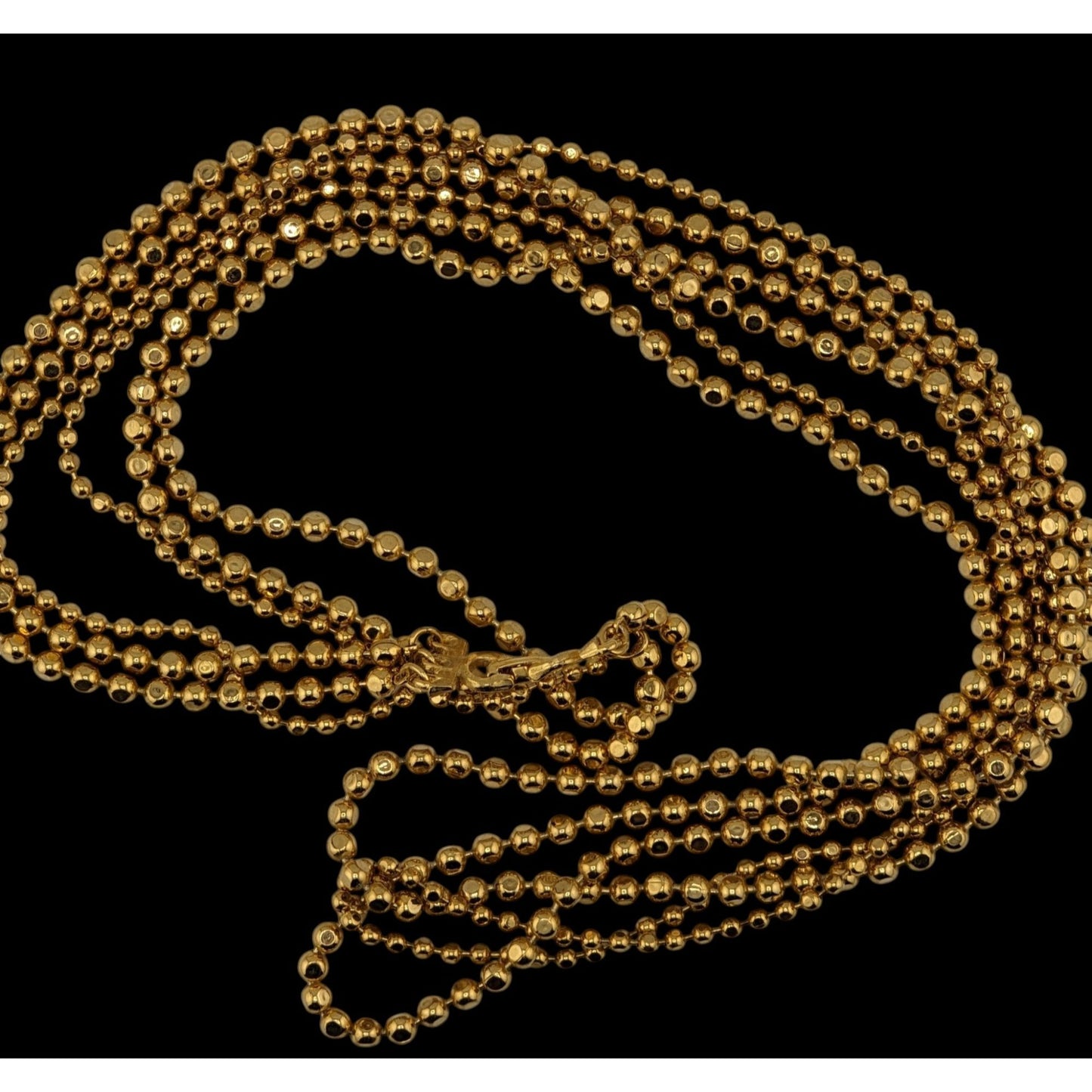 Vintage Glam Gold-Tone Ball Chain Necklace With Snap Lock Clasp
