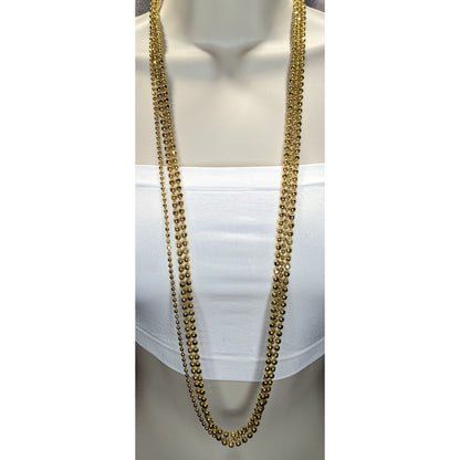 Vintage Glam Gold-Tone Ball Chain Necklace With Snap Lock Clasp