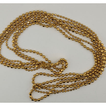 Vintage Glam Gold-Tone Ball Chain Necklace With Snap Lock Clasp