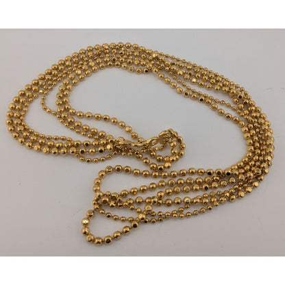 Vintage Glam Gold-Tone Ball Chain Necklace With Snap Lock Clasp