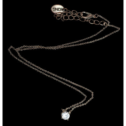 Icing Minimalist Y2K Copper Tone Necklace With Gem Pendant