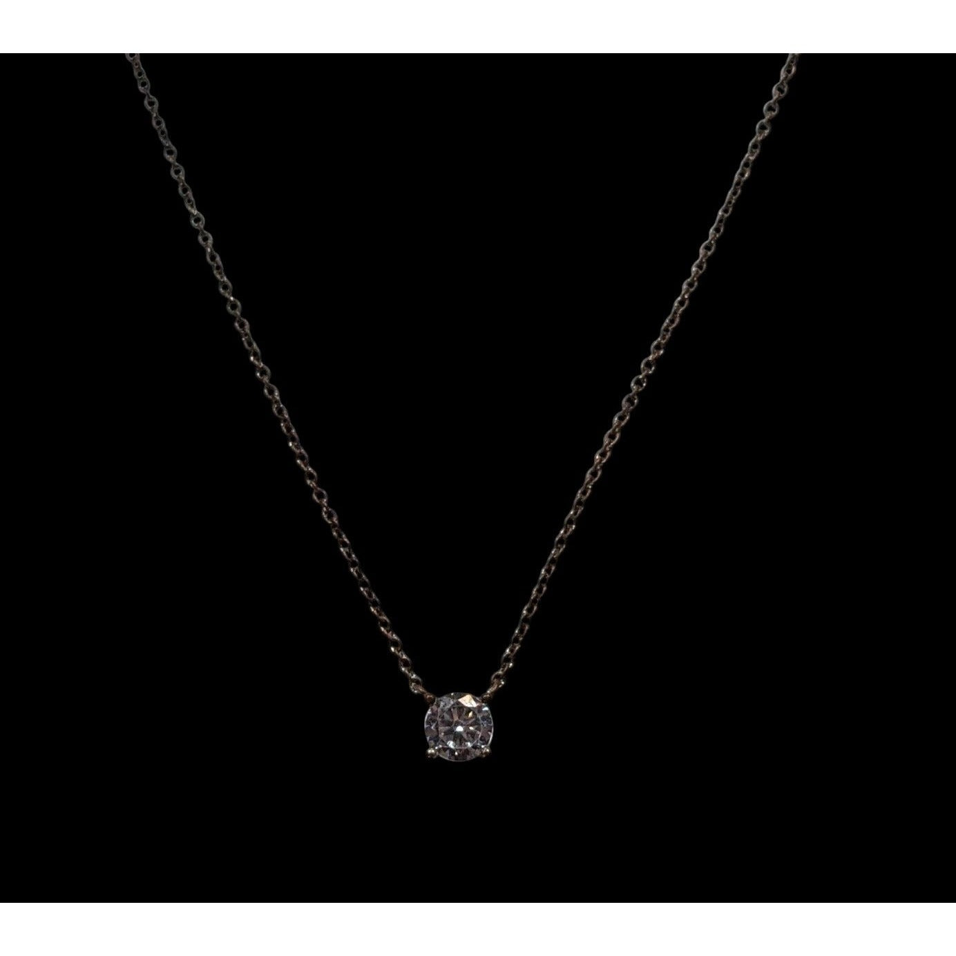 Icing Minimalist Y2K Copper Tone Necklace With Gem Pendant