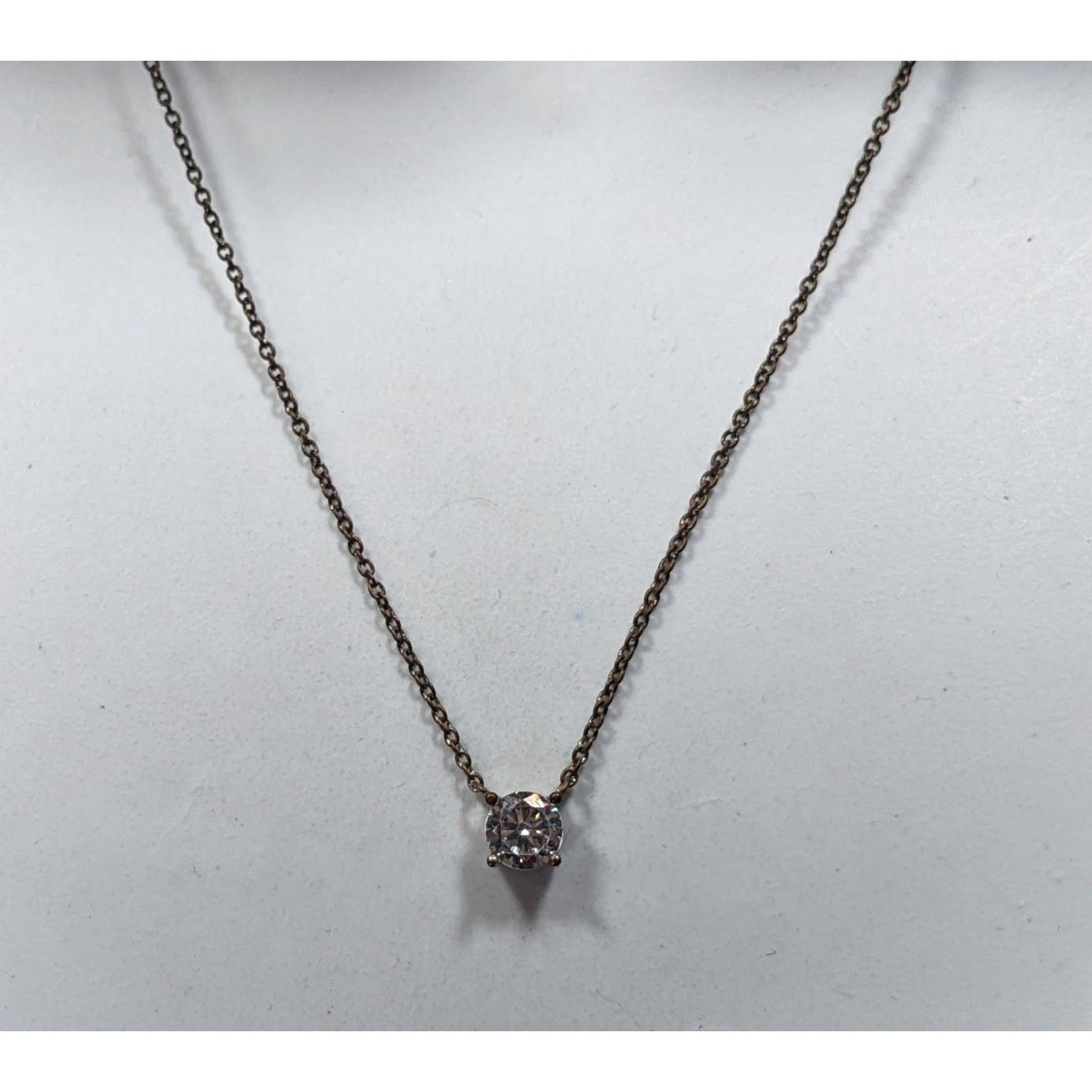 Icing Minimalist Y2K Copper Tone Necklace With Gem Pendant