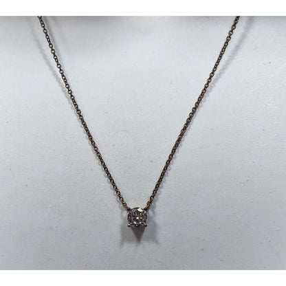 Icing Minimalist Y2K Copper Tone Necklace With Gem Pendant