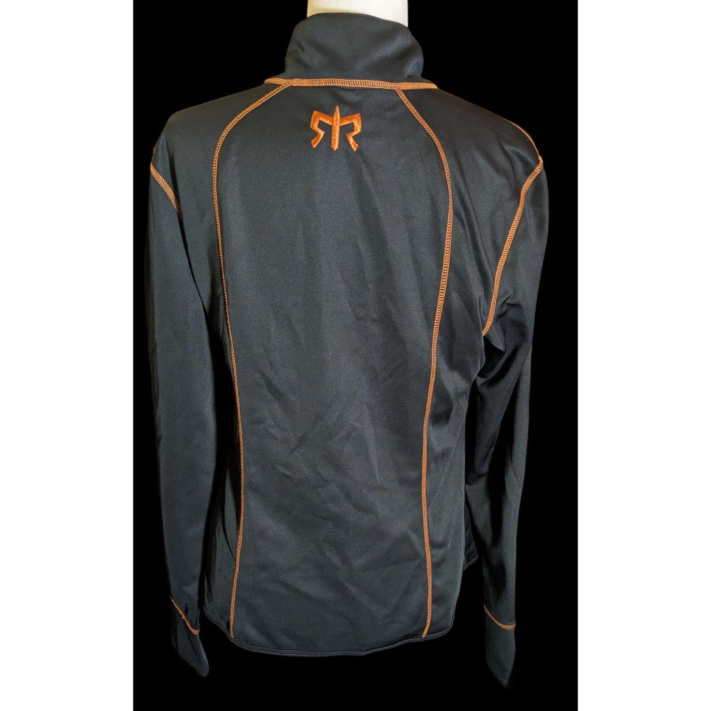 Sporty Ragnar Ladies Black And Orange Full Zip Athletic Jacket