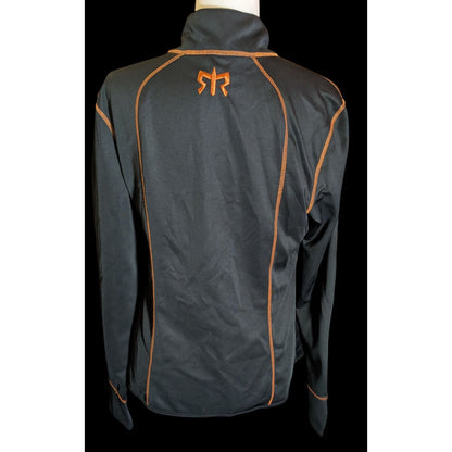 Sporty Ragnar Ladies Black And Orange Full Zip Athletic Jacket