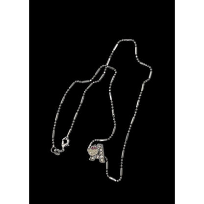 Hello Kitty Letter A Pendant Necklace 18KGP Chain 15" With Rhinestones & Enamel Charm