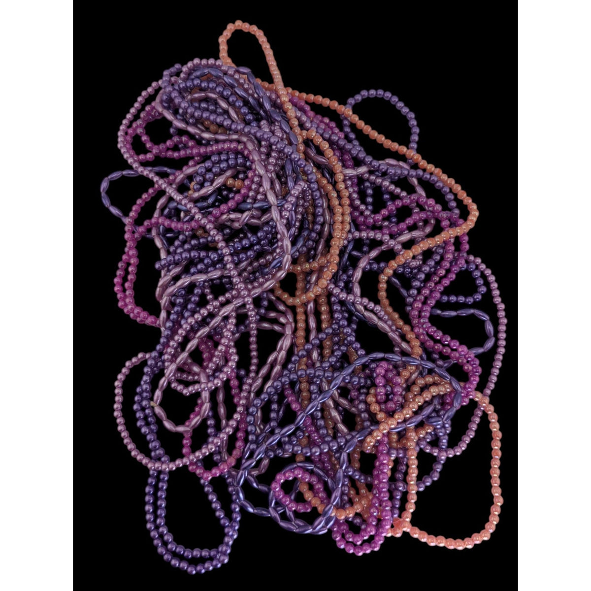 Mermaidcore Y2K Fairycore Purple Pink Multi Strand Beaded Statement Necklace
