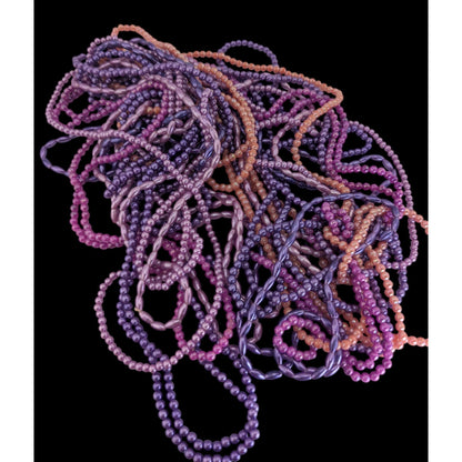 Mermaidcore Y2K Fairycore Purple Pink Multi Strand Beaded Statement Necklace
