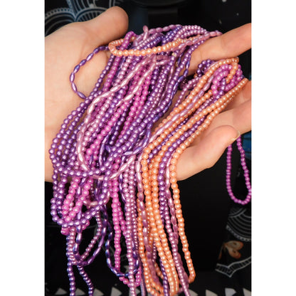 Mermaidcore Y2K Fairycore Purple Pink Multi Strand Beaded Statement Necklace