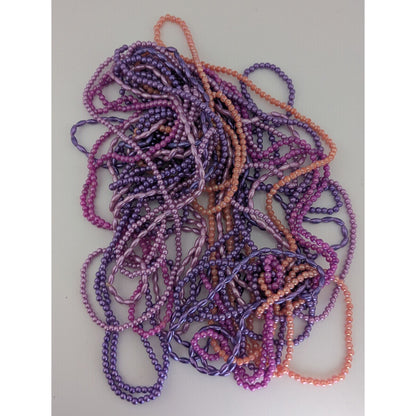 Mermaidcore Y2K Fairycore Purple Pink Multi Strand Beaded Statement Necklace