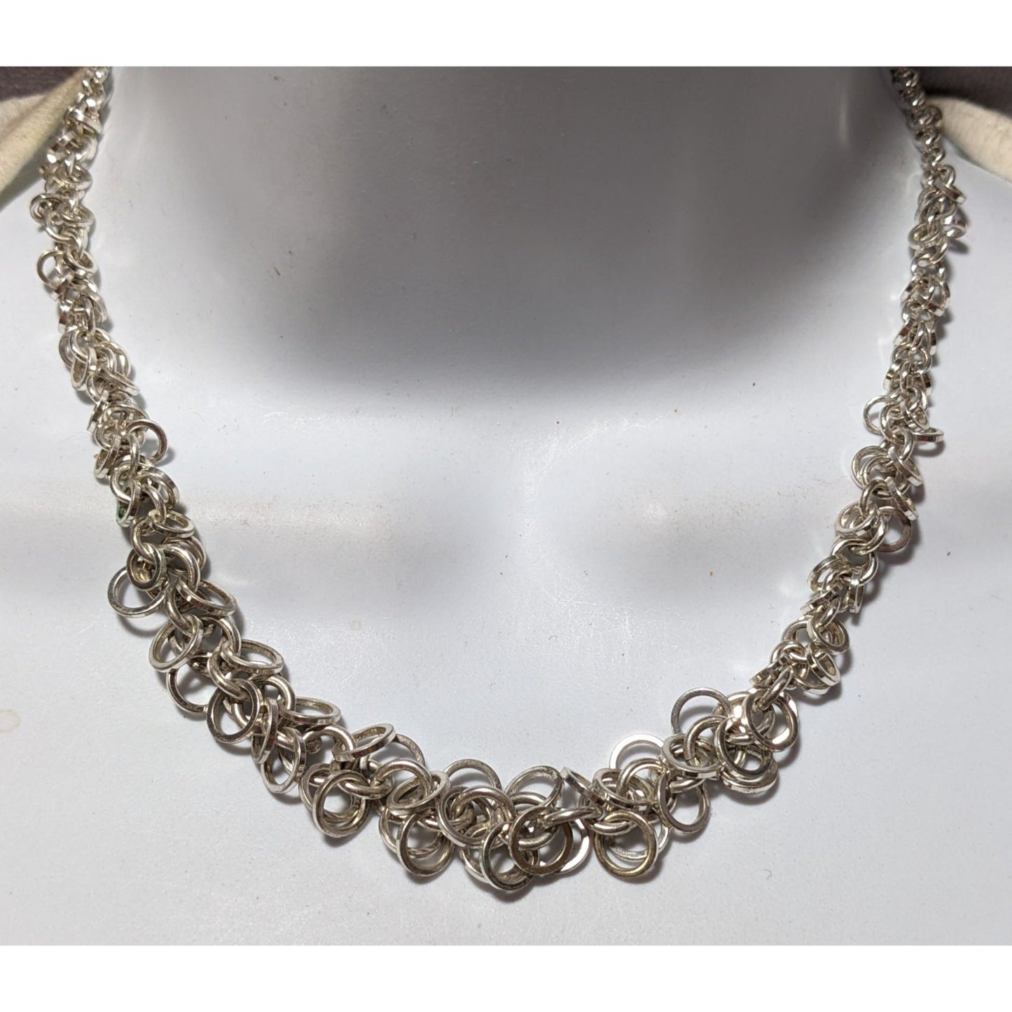 Vintage Avon Silver Ring Cluster Necklace