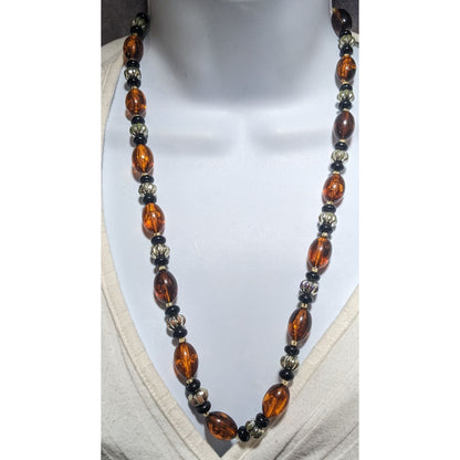 Retro Tortoise Honey Beaded Necklace