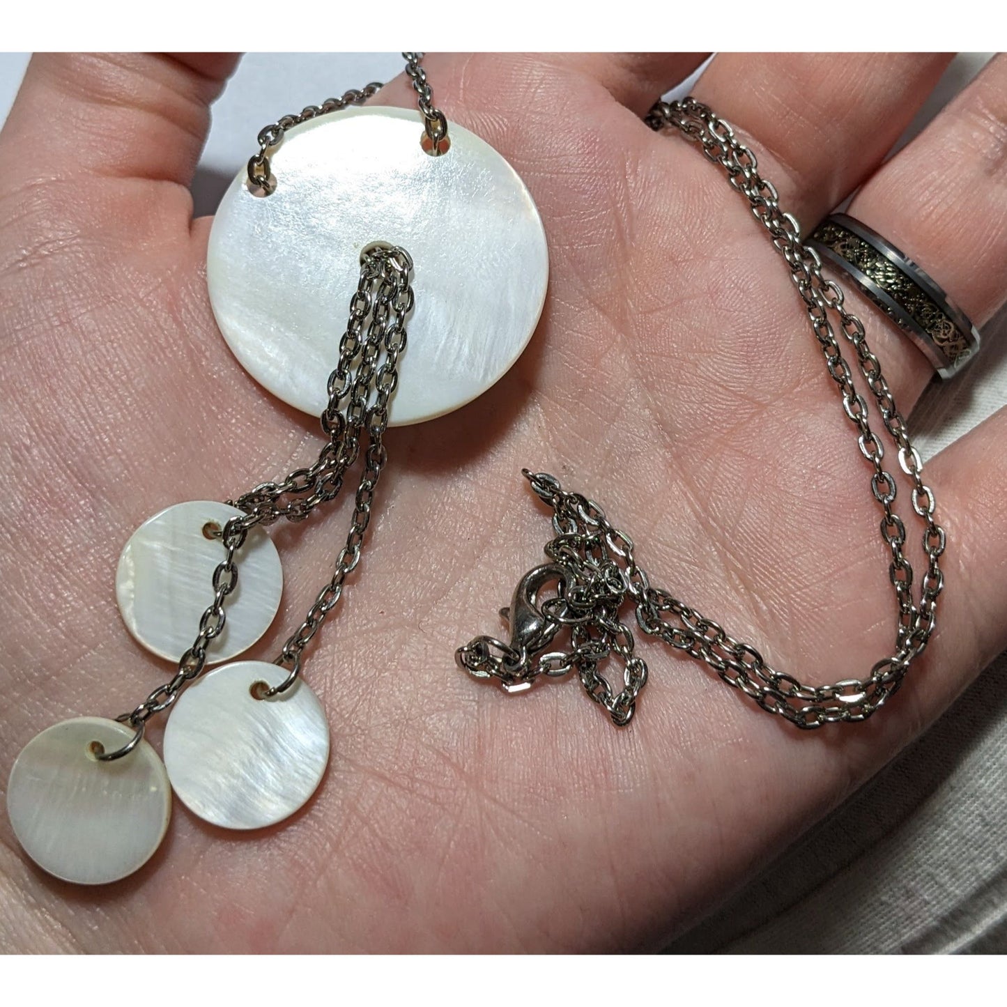 Geometric Shell Tassel Necklace