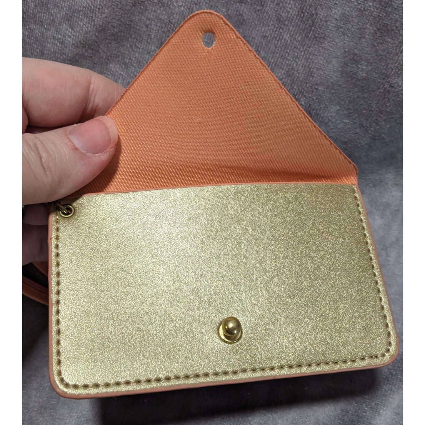 Minor History Peach And Gold Wristlet