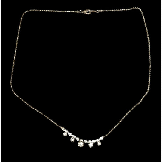 Minimalist Glam Silver Rhinestone Necklace