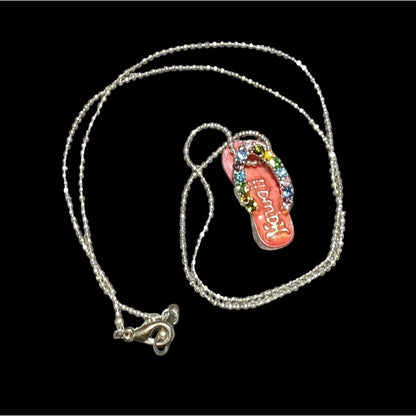 MC Rainbow Gem Enamel Hawaii Sandal Necklace