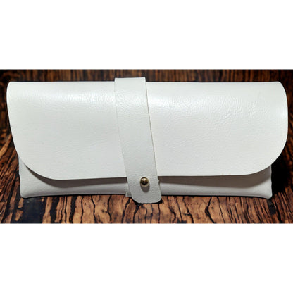 White Faux Leather Glasses Case