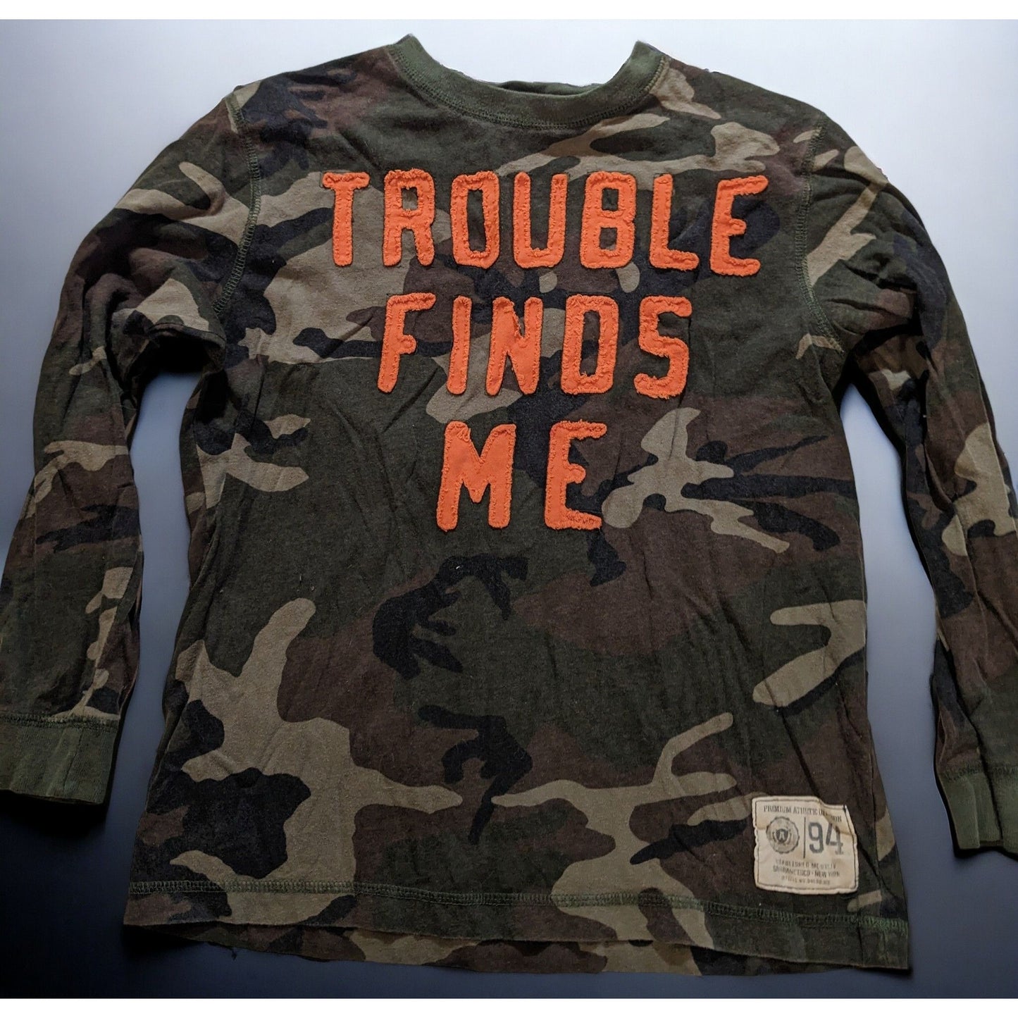 Old Navy Camo Trouble Finds Me Shirt