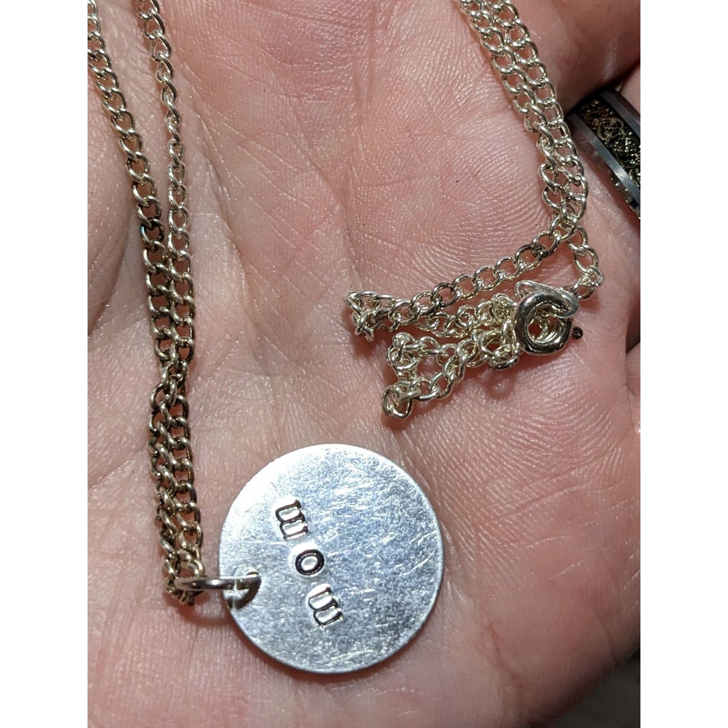 Mom Stamped Disc Necklace