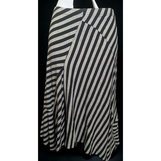 SoleMio Gothic Striped Asymmetrical Skirt