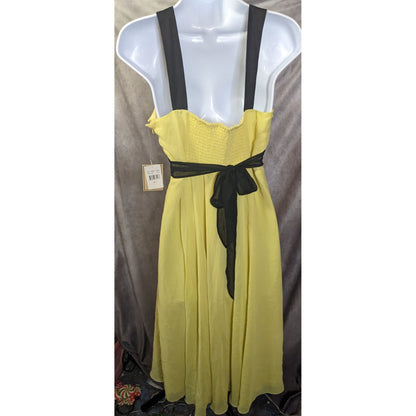 Jonathan Martin Yellow And Black Chiffon Dress