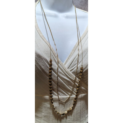 Preppy Multilayer Gold Chain Beaded Necklace