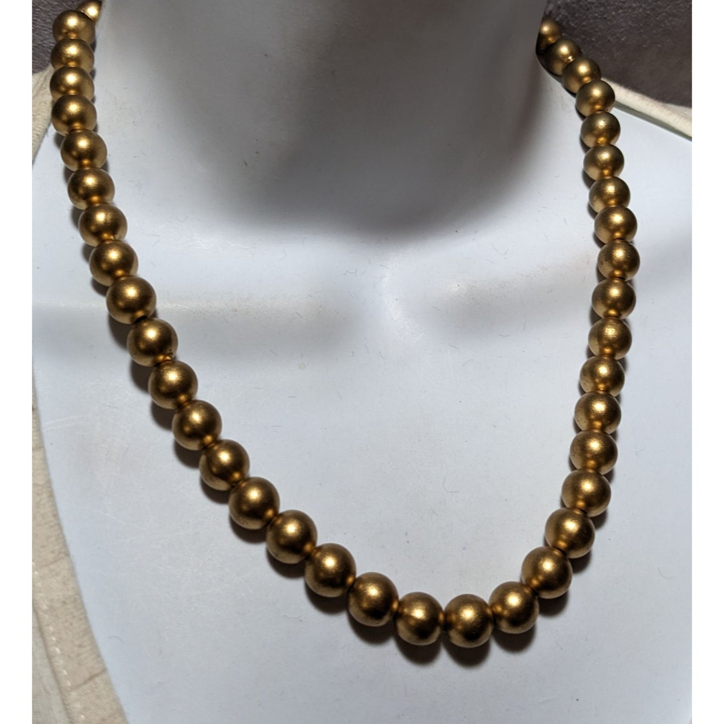 Vintage Gold Beaded Faux Pearl  Necklace