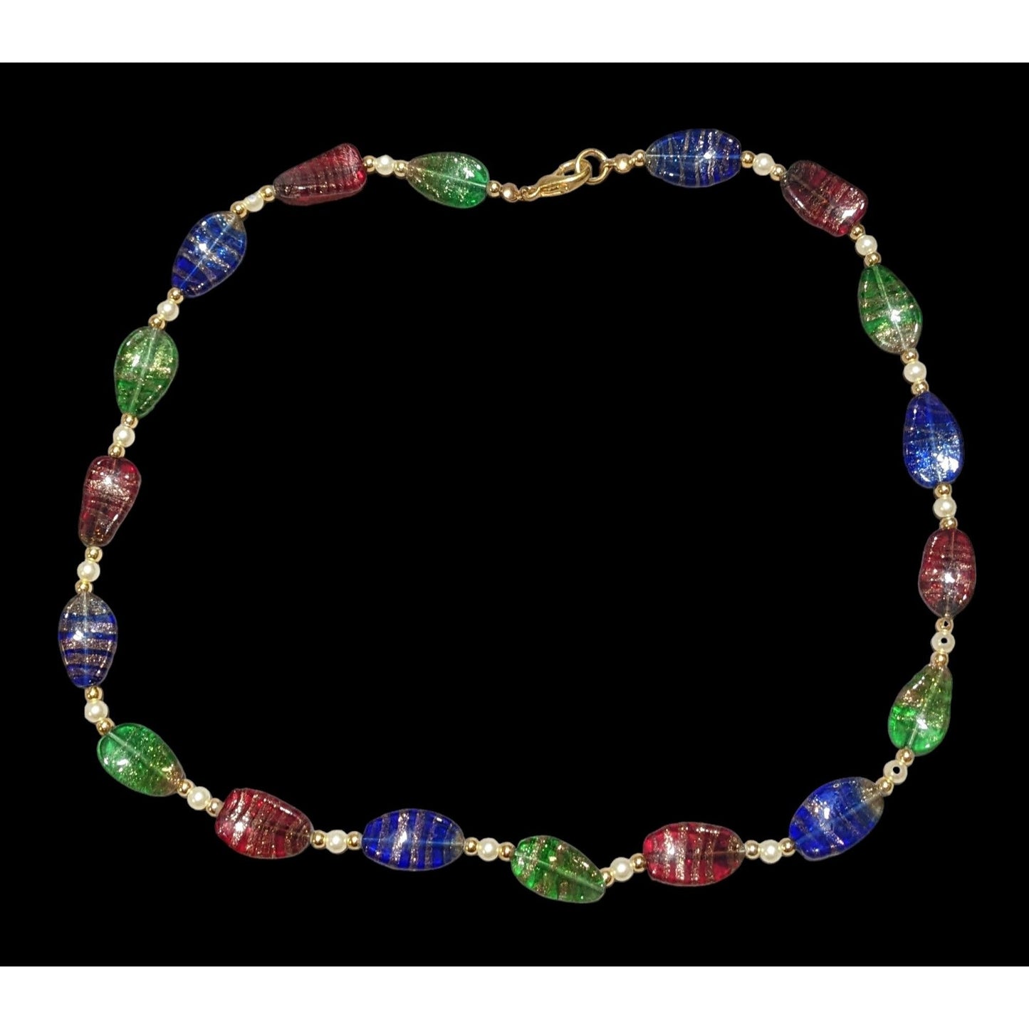 Rainbow Glitter Glass Necklace