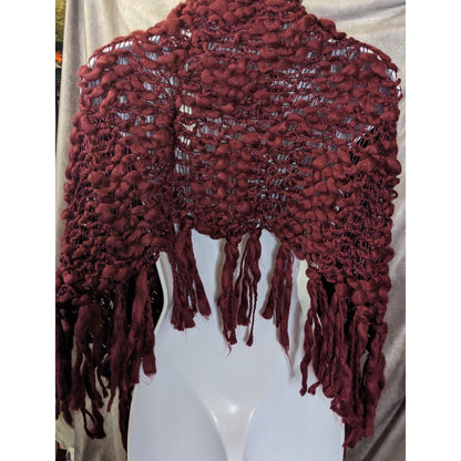 Charming Charlie Wine Fringe Infinity Scarf