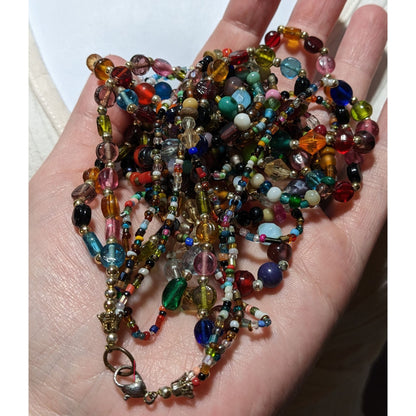 Multilayer Rainbow Glass Necklace