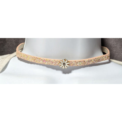 Pink Glitter Daisy Choker