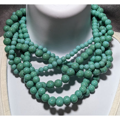Marbled Turquoise Beaded Necklace