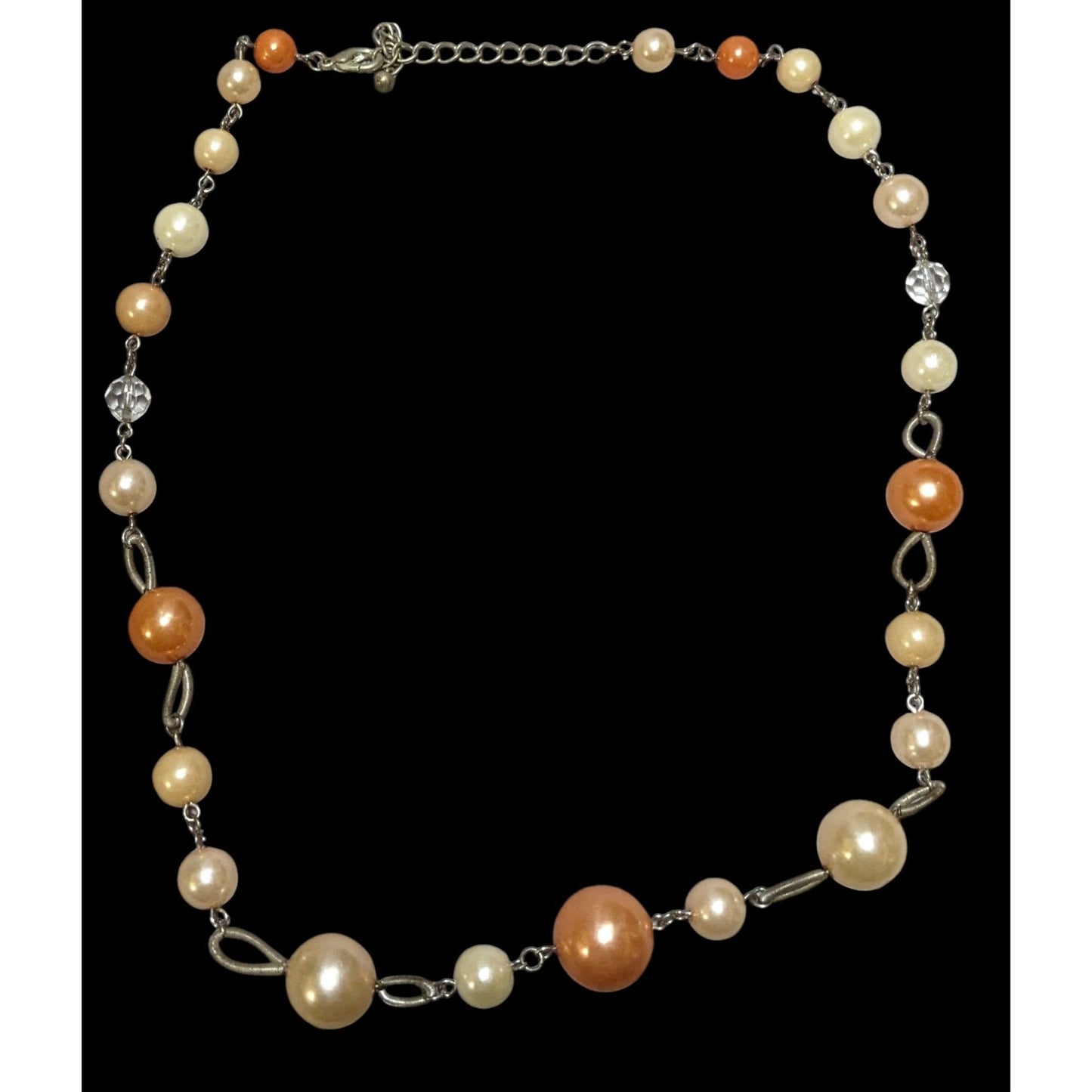 Orange Cream Vintage Pearl Beaded Necklace