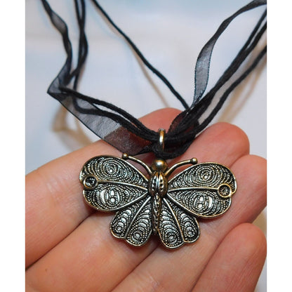 Gothic Fairycore Organza Butterfly Necklace