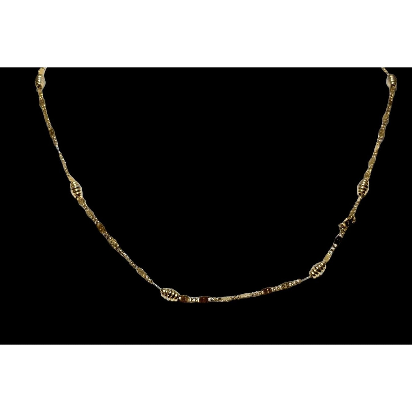 Gold Beaded Chain Necklace