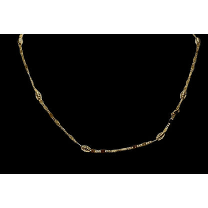 Gold Beaded Chain Necklace