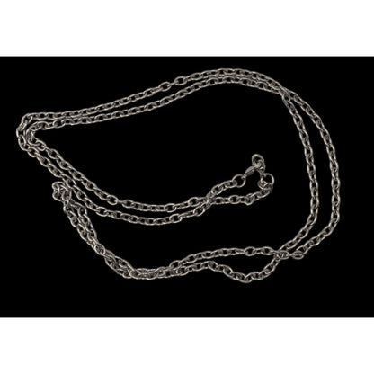 Indie Long Silver Tone Oval Link Chain Necklace Minimalist Layering Jewelry