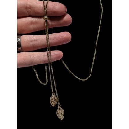 Gold Leaf Charm Bolo Tie Bohemian Necklace