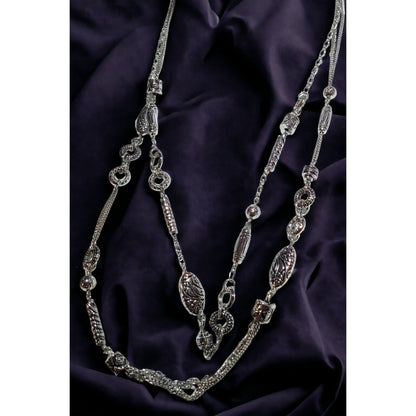 Lia Sophia Brutalist Multilyer Silver Chain Necklace