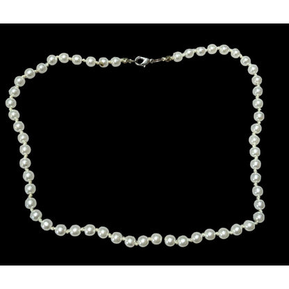 Simple Casual White Faux Pearl  Necklace