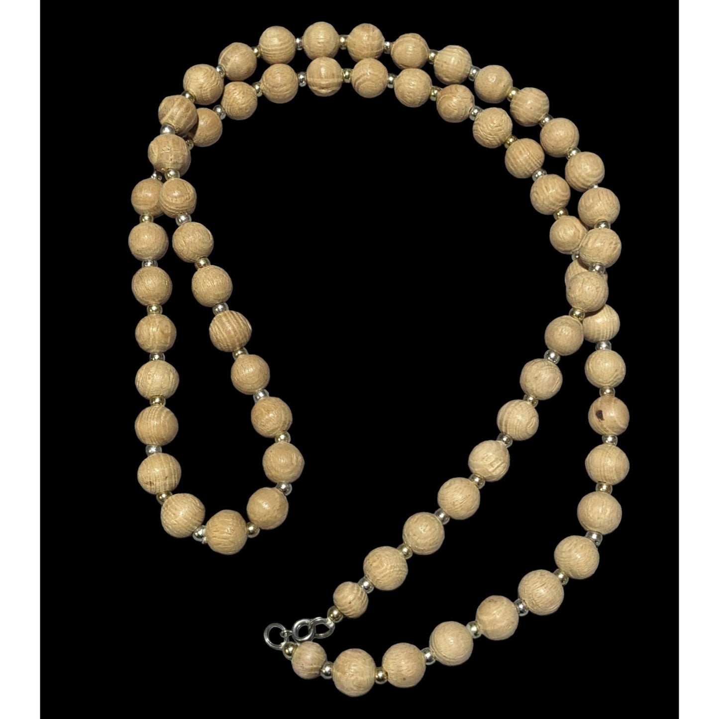 Casual Retro Tan Wooden Beaded  Necklace