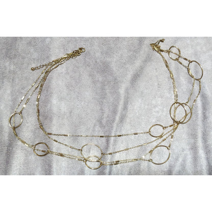 Multilayer Gold Chain Open Loop Necklace