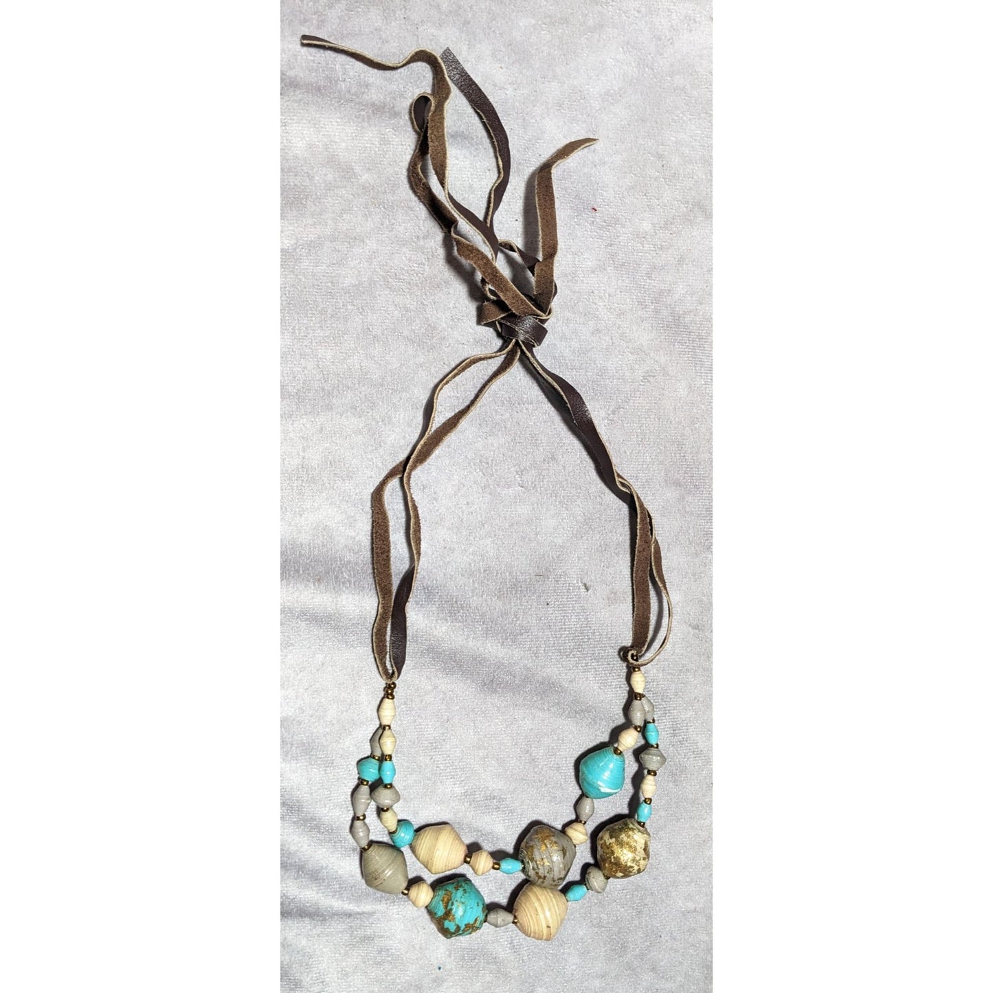 Bohemian Beaded Gold Flake Necklace